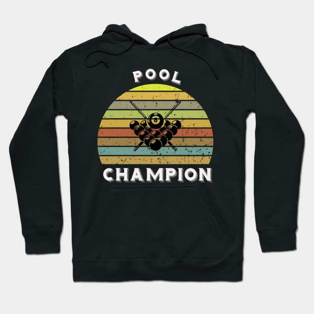 Pool champion - retro sunset billiards Hoodie by BB Funny Store
